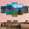 Panoramic View Of Plastiras Lake In Central Greece - Nature 5 Panel Canvas Art Wall Decor