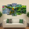 Parrot Pet - Animal 5 Panel Canvas Art Wall Decor