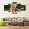 Pickin Piggy - Animal 5 Panel Canvas Art Wall Decor