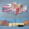 Pink Mercy - Cartoon 5 Panel Canvas Art Wall Decor