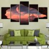 Planet And Sunshine - Nature 5 Panel Canvas Art Wall Decor