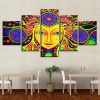 Psychedelic Mandala - Religion 5 Panel Canvas Art Wall Decor