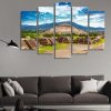 Pyramids Of The Sun And Moon - Nature 5 Panel Canvas Art Wall Decor