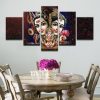Radha Krishna Ganesha - Religion 5 Panel Canvas Art Wall Decor