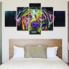 Rainbow Dog - Animal 5 Panel Canvas Art Wall Decor