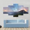 Rainbow Over Mountain Peak 1 - Nature 5 Panel Canvas Art Wall Decor