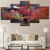 Read Leafs Forest - Nature 5 Panel Canvas Art Wall Decor