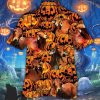 Red Brahman Cattle Halloween Pumpkin Hawaiian Shirt
