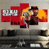 Red Dead Redemption 2 Background - Gaming 5 Panel Canvas Art Wall Decor