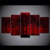 Red Moon Sky Dark Forest - Nature 5 Panel Canvas Art Wall Decor
