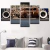 Red Old Vintage Car - Automative 5 Panel Canvas Art Wall Decor