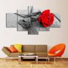 Red Rose - Nature 5 Panel Canvas Art Wall Decor