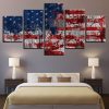 Retro American Flag 01 - Abstract 5 Panel Canvas Art Wall Decor