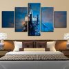 Retro Building - Nature 5 Panel Canvas Art Wall Decor