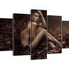 Retro Woman Body Portrait Beauty - Abstract 5 Panel Canvas Art Wall Decor