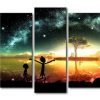 Rick And Morty Stars Night Eve - Cartoon 5 Panel Canvas Art Wall Decor