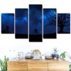 Ride Under The Stars - Space Universe 5 Panel Canvas Art Wall Decor