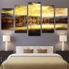 River Sunset 1 - Nature 5 Panel Canvas Art Wall Decor