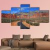 Road To Red Rock Canyon - Nature 5 Panel Canvas Art Wall Decor