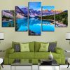 Rocky Mountain Lake - Space 5 Panel Canvas Art Wall Decor