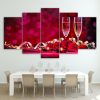 Romantic Dinner And Wine - Luxury 5 Panel Canvas Art Wall Decor