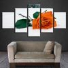 Rose Orange Flowers - Nature 5 Panel Canvas Art Wall Decor
