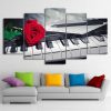Rose Piano - Music 5 Panel Canvas Art Wall Decor