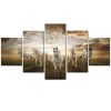 Running Galloping Horse - Animal 5 Panel Canvas Art Wall Decor