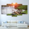 Sailing Boat - Fishing 5 Panel Canvas Art Wall Decor