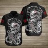 Satan Skull Pray With Snake Hawaiian Shirt Summer Button Up