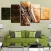 Saxophone And Sheet - Music 5 Panel Canvas Art Wall Decor