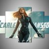 Scarlett Johansson 1 - Famous Person 5 Panel Canvas Art Wall Decor