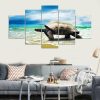 Sea Turtle 02 - Animal 5 Panel Canvas Art Wall Decor