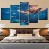 Sea Turtle Dive 01 - Animal 5 Panel Canvas Art Wall Decor