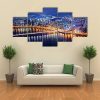 Seoul Tower And Downtown Skyline At Night - Nature 5 Panel Canvas Art Wall Decor