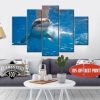 Shark 9 - Animal 5 Panel Canvas Art Wall Decor