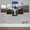 Shark Leaping And Book - Abstract 5 Panel Canvas Art Wall Decor