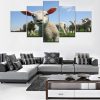 Sheep - Animal 5 Panel Canvas Art Wall Decor