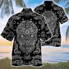 Skull Bandana Black And White Pattern Hawaiian Shirt