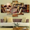 Skull Pirate Treasure - Abstract 5 Panel Canvas Art Wall Decor