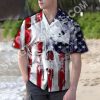 Skull Usa Flag All Over Printed Hawaiian Shirt