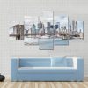 Skyline Of Manhattan And Brooklyn Bridge