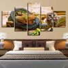 Snakes Lizard And Owls - Animal 5 Panel Canvas Art Wall Decor