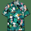 Snoopy And Charlie Brown Cyan Forest Hawaiian Shirt