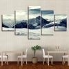 Snow Capped Mountains - Nature 5 Panel Canvas Art Wall Decor