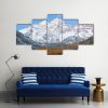 Snow Covered Maroon Bells Mountains - Nature 5 Panel Canvas Art Wall Decor