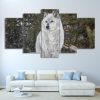 Snow Wolf - Animal 5 Panel Canvas Art Wall Decor
