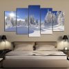 Snowscape - Nature 5 Panel Canvas Art Wall Decor