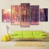 Snowy Forest - Nature 5 Panel Canvas Art Wall Decor
