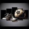 Soccer Ball And Cleats - Sport 5 Panel Canvas Art Wall Decor